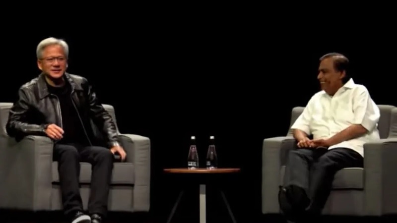 Mukesh ambani and nvidia CEO jensen huang meet, discuss AI development and tech infrastructure in india