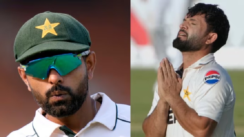 Babar azam congratulates kamran ghulam for scoring a century in his first test