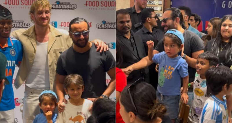 Taimur and jeh excitement with saif and kareena at mumbai event, Mrbeast, logan paul and KSI also attended