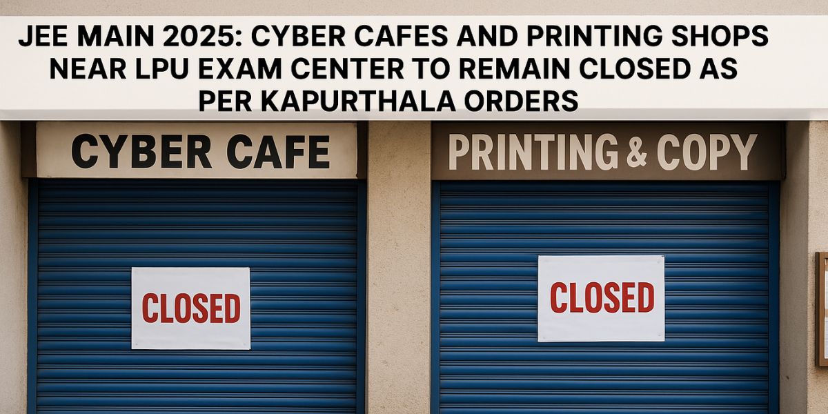 JEE Main 2025: Cyber Cafes and Printing Shops Near LPU Exam Center to Remain Closed as per Kapurthala Orders