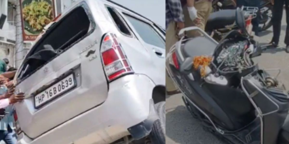 Brutal Road Accident in Jalandhar: Car Overturns After Collision with Activa, One Critically Injured
