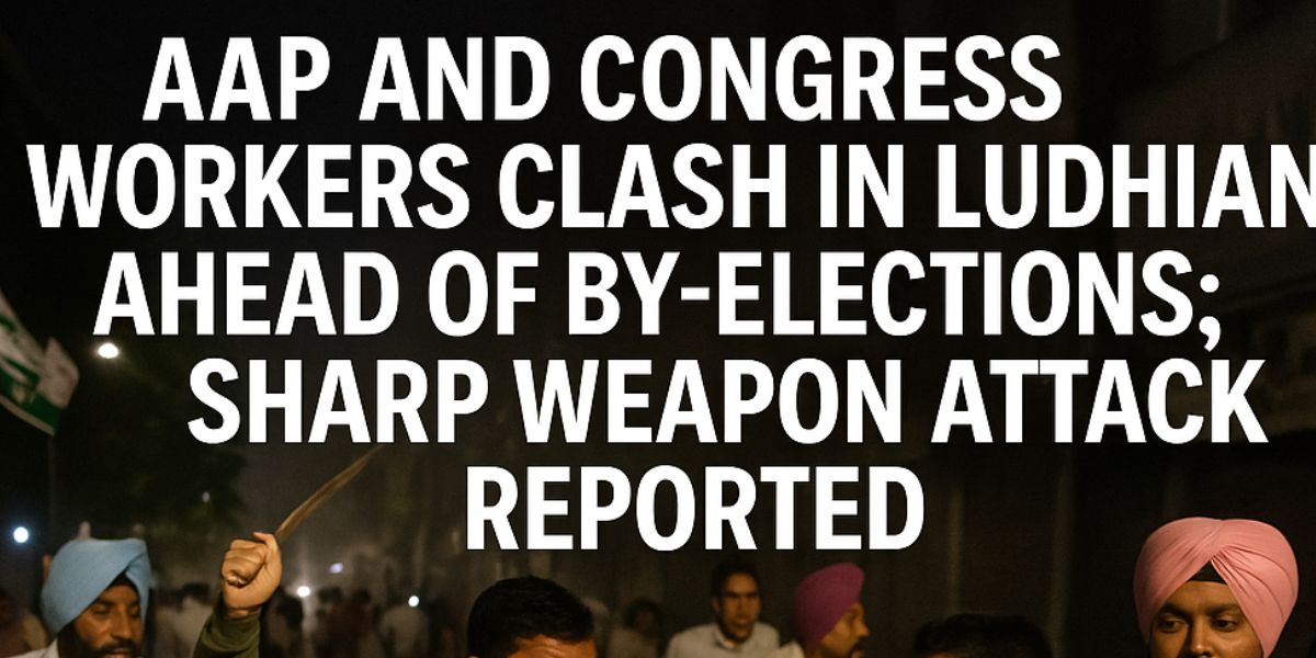 AAP and Congress Workers Clash in Ludhiana Ahead of By-Elections; Sharp Weapon Attack Reported