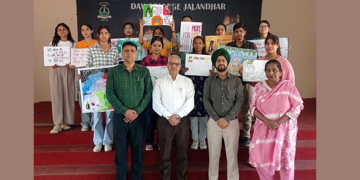 Slogan Writing Competition Against Drug Abuse Held at D.A.V. College Jalandhar
