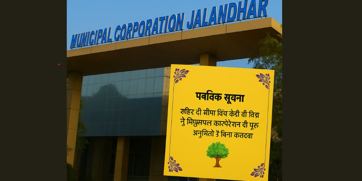 MCJ Issues Advisory on Tree Cutting in Jalandhar â€“ Permission Mandatory