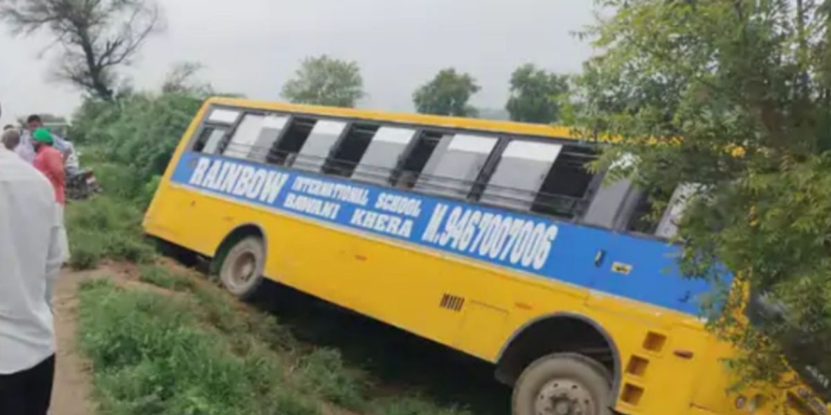 School Bus Overturns in Bhiwani, Haryana â€” Several Children Injured
