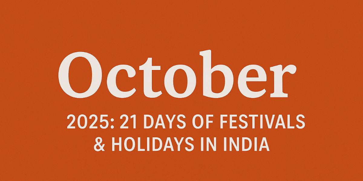 October Holidays 2025: 21 Days of Festivals, Bank Closures, and Public Holidays Across India