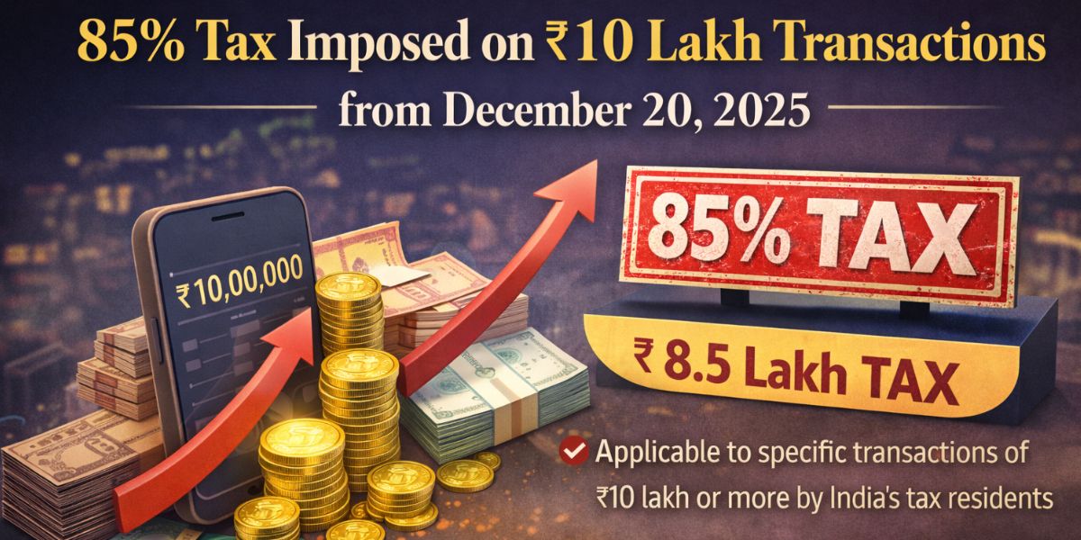 85% Tax Imposed on â‚¹10 Lakh Transactions from December 20, 2025