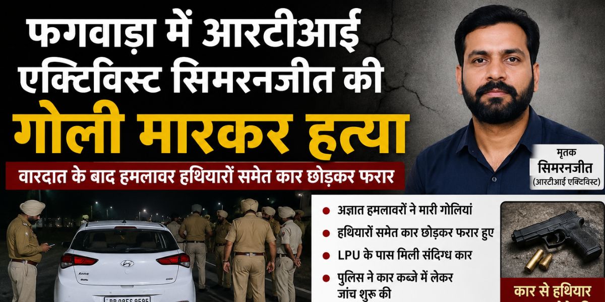 RTI Activist Shot Dead in Phagwara, Suspicious Car Recovered During Probe