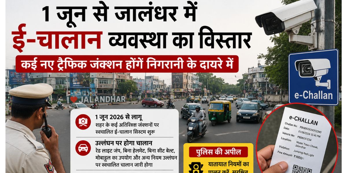 Jalandhar Expands E-Challan Monitoring Network from June 1